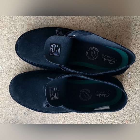 CLARKS COLLECTION SHEPTON Men's Black Chukka Boots, 9.5W WIDE, SUEDE LEATHER - Picture 5 of 9